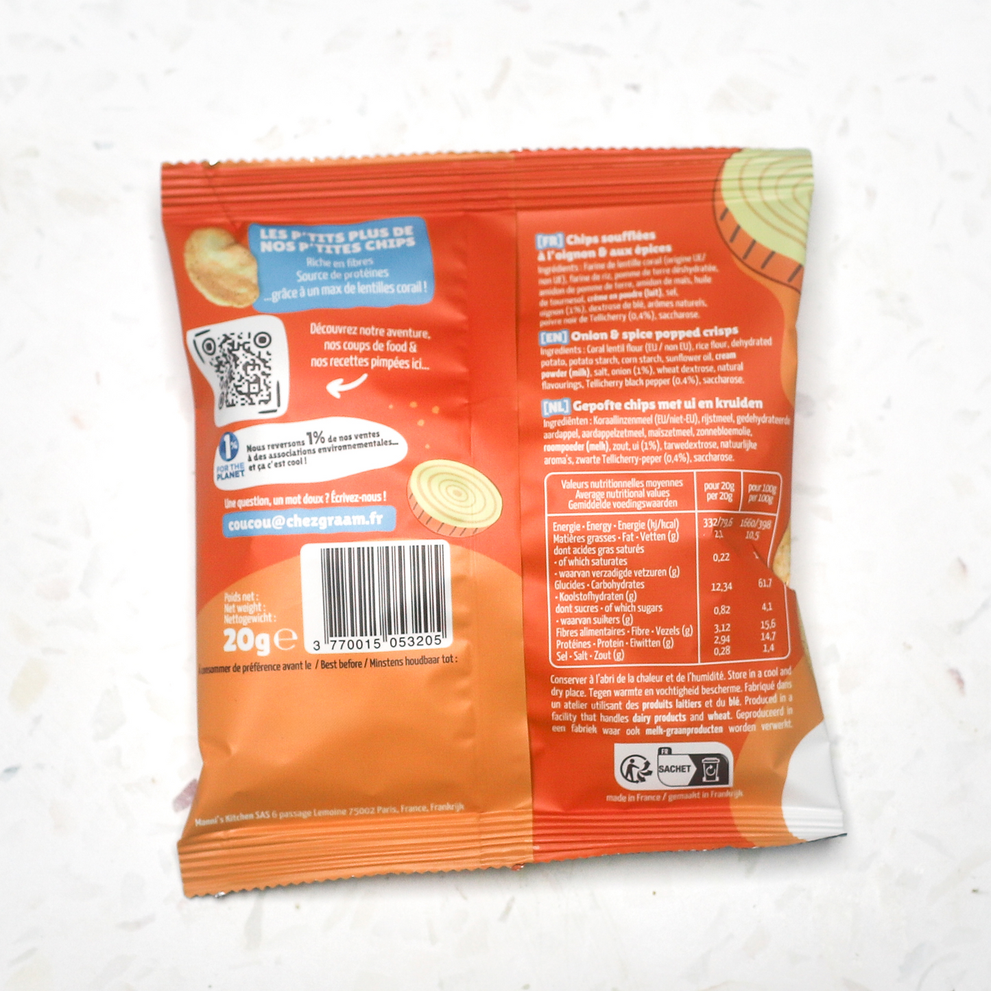 Chips soufflées Oignon & Poivre de Tellicherry 20 x 20g