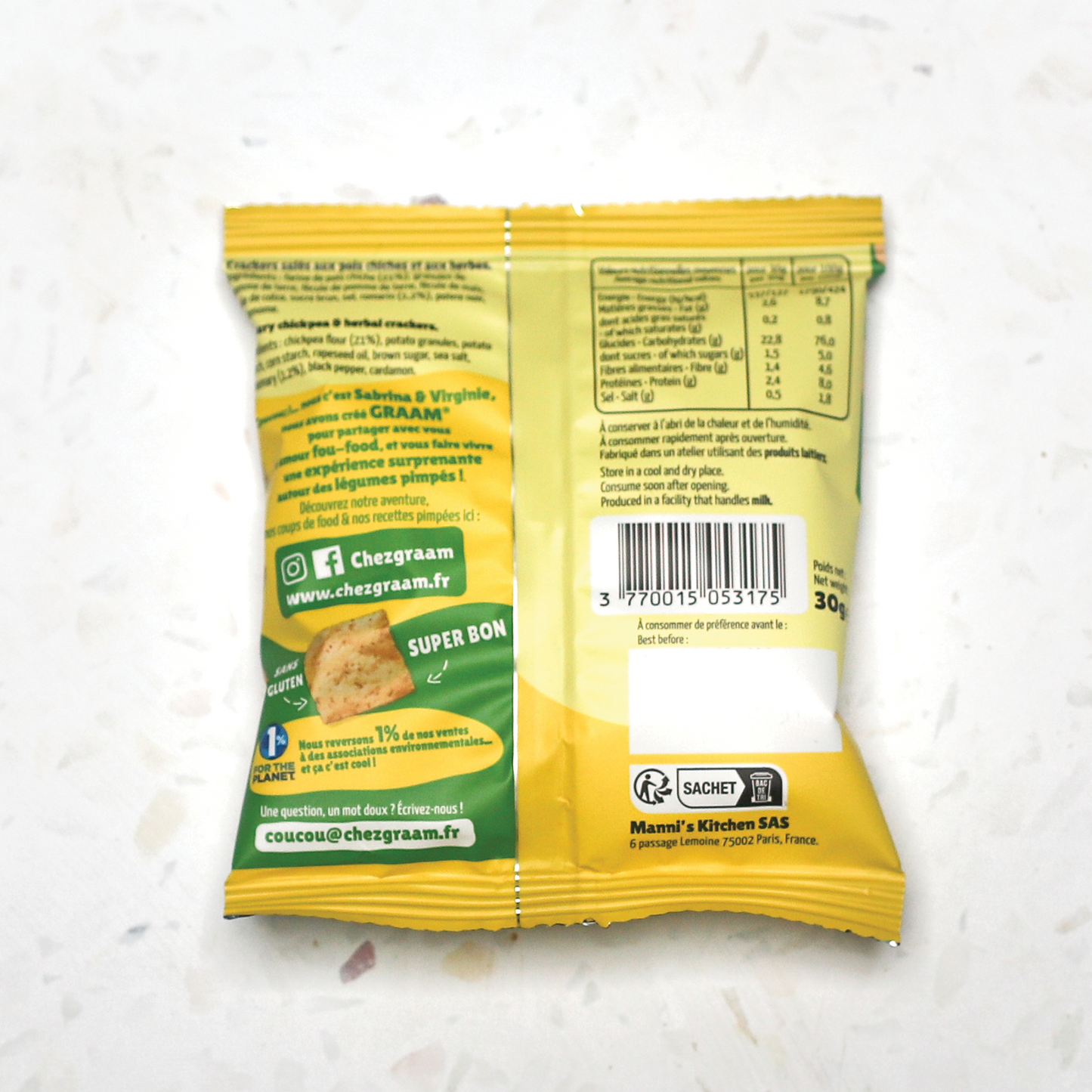 Crackers Pois Chiche & Romarin 10 x 30g