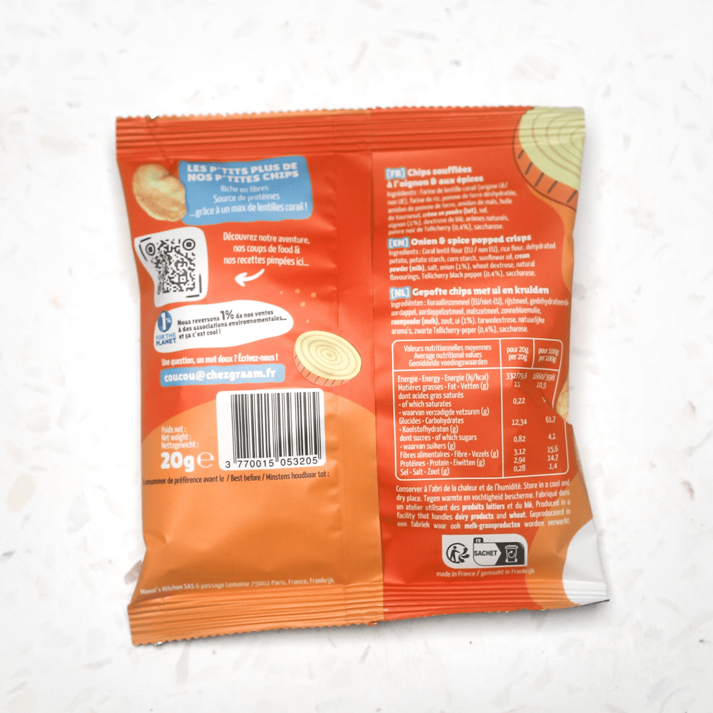 Chips soufflées Oignon & Poivre de Tellicherry 20 x 20g