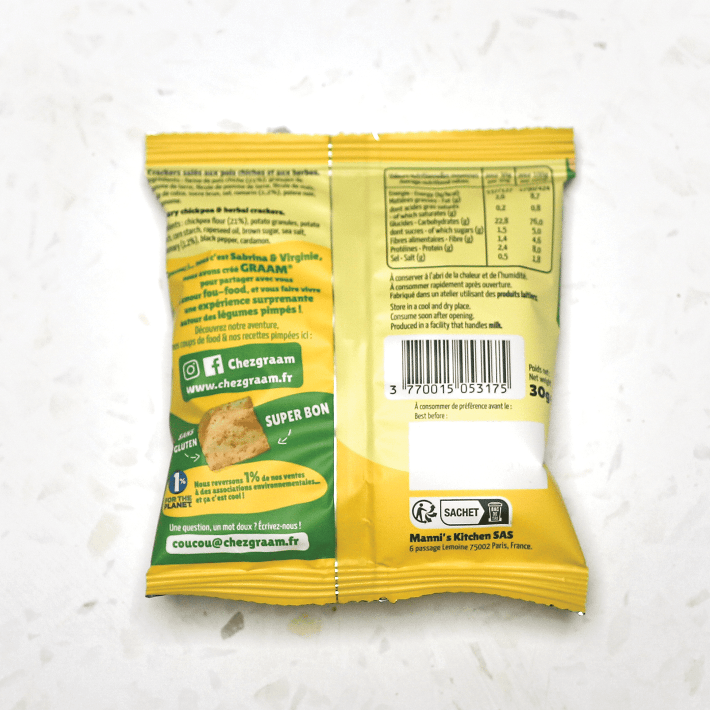 Crackers Pois Chiche & Romarin 10 x 30g