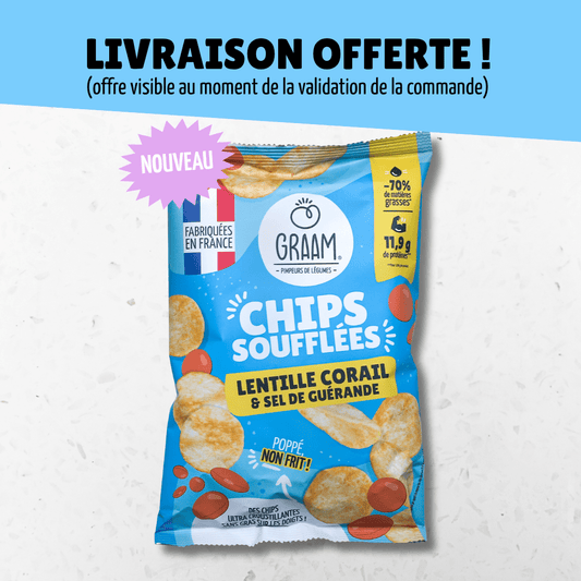 Chips soufflées Lentille corail & sel de Guérande 14x60g